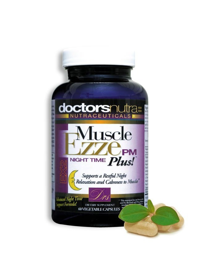 Doctors Nutra Nutraceuticals Muscle Ezze PM Plus Night Time Capsules by Doctors Nutra - Nighttime Use - Gluten-Free - 60 Capsules - Image 1