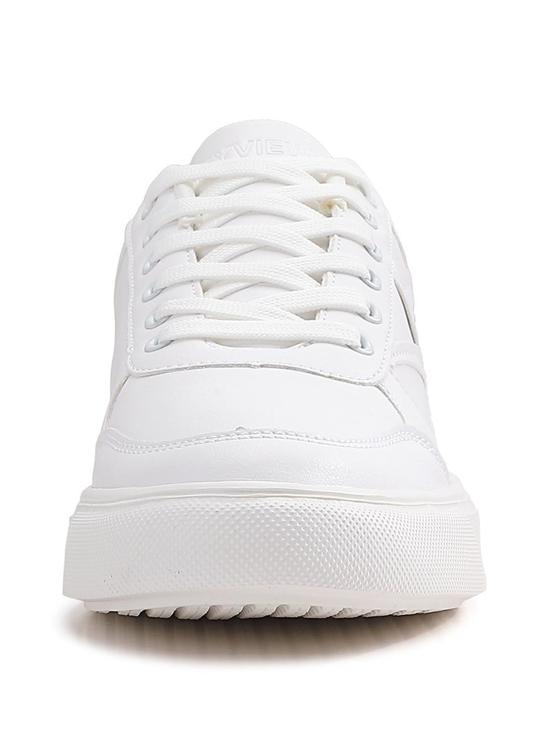 Sky View Athlesiure Men's Classic Low Top Shoes Fashion Sneaker with Soft Insole Causal Dress Shoes for Men Comfortable Walking Skate Shoes White  - Image 3