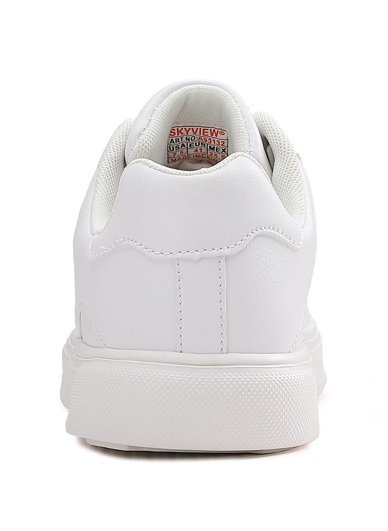 Sky View Athlesiure Men's Classic Low Top Shoes Fashion Sneaker with Soft Insole Causal Dress Shoes for Men Comfortable Walking Skate Shoes White  - Image 4