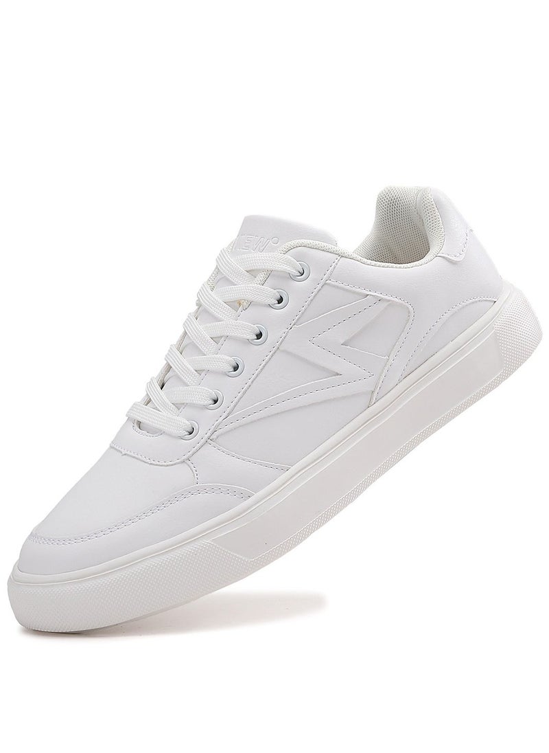 Sky View Athlesiure Men's Classic Low Top Shoes Fashion Sneaker with Soft Insole Causal Dress Shoes for Men Comfortable Walking Skate Shoes White  - Image 1