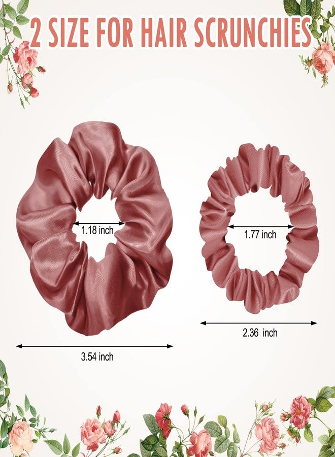 WILLBOND 24 Pieces Satin Hair Scrunchies Silk Elastic Hair Bands Skinny Hairs Ties Ropes Ponytail Holder for Women Girls Hairs Accessories Decorations (Plain Pattern,Gentle Colors) - Image 2