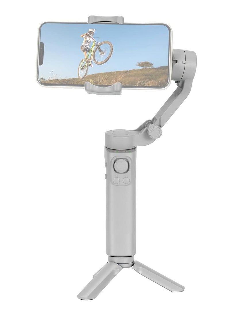 TIGER Foldable Gimbal Stabilizer for Smartphone – 3-Axis Stabilizer for Smooth Video, Shake-Free Vlogging, Max. 260g Load, Horizontal & Vertical Modes, Face & Zoom Tracking, Timelapse, with Mini Tripod – Ideal for iPhone, Android, and More  - Image 1