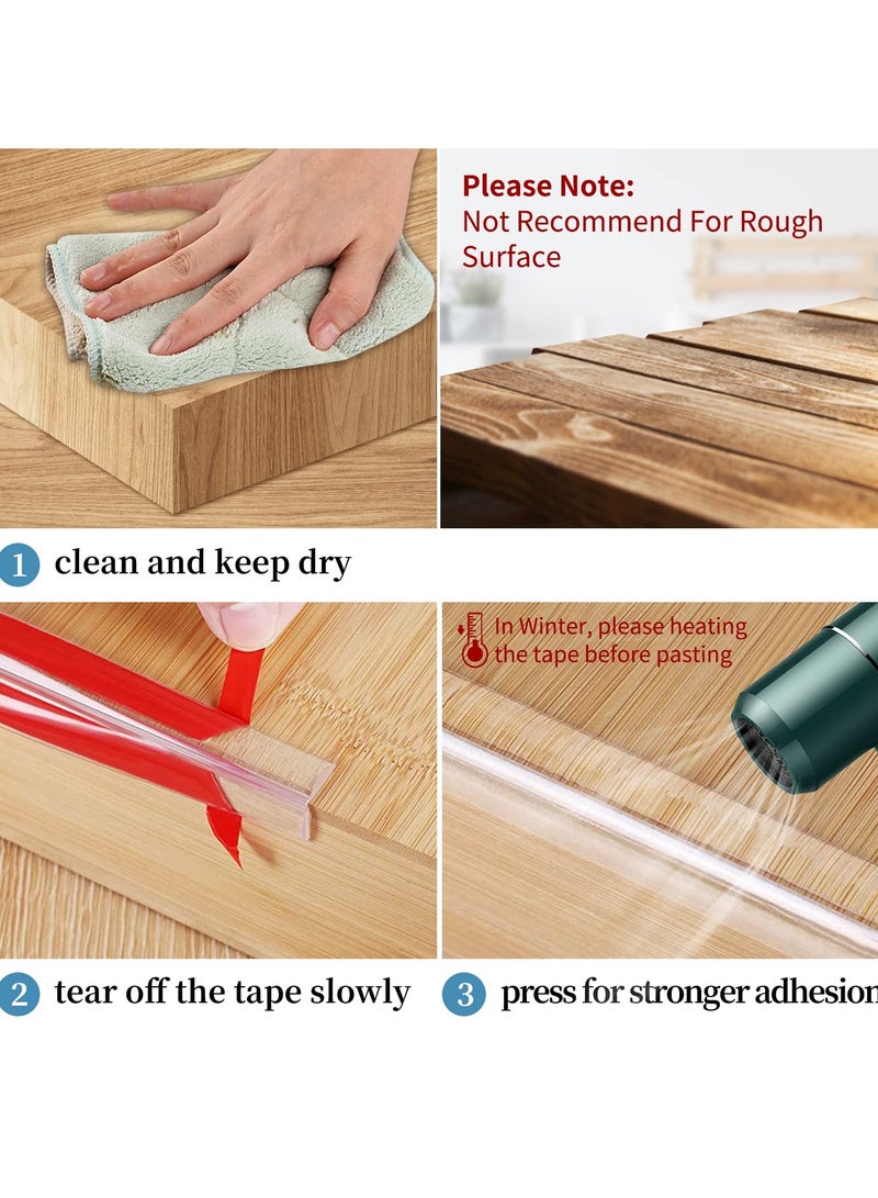 Baby Protection, Upgraded Seamless, Edge Protection Pvc 100% Transparent Silicone, Children'S Soft Corner Protector For Child Safety, Children'S Drawer Furniture Cabinet Bumper (3 M * 1.5 CM(Width)), Length Approximately 9.84 Feet - Image 5