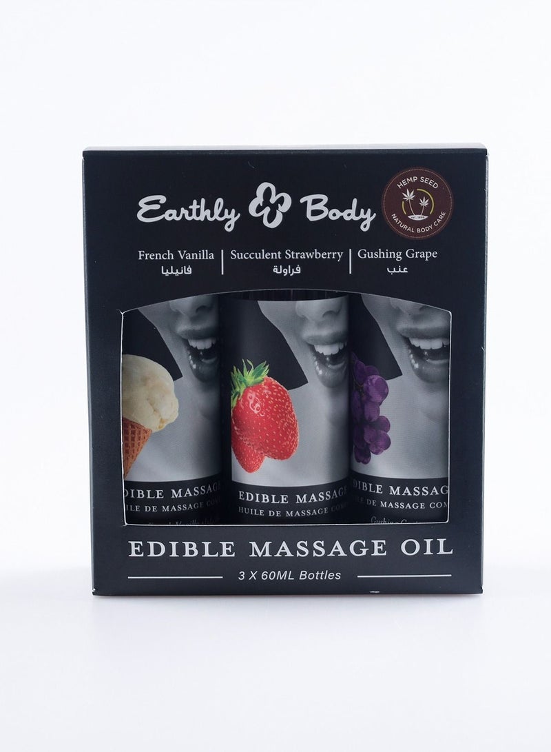 Earthly Body Earthly Body Set Grape Vanilla Strawberry 3*60ml - Image 1