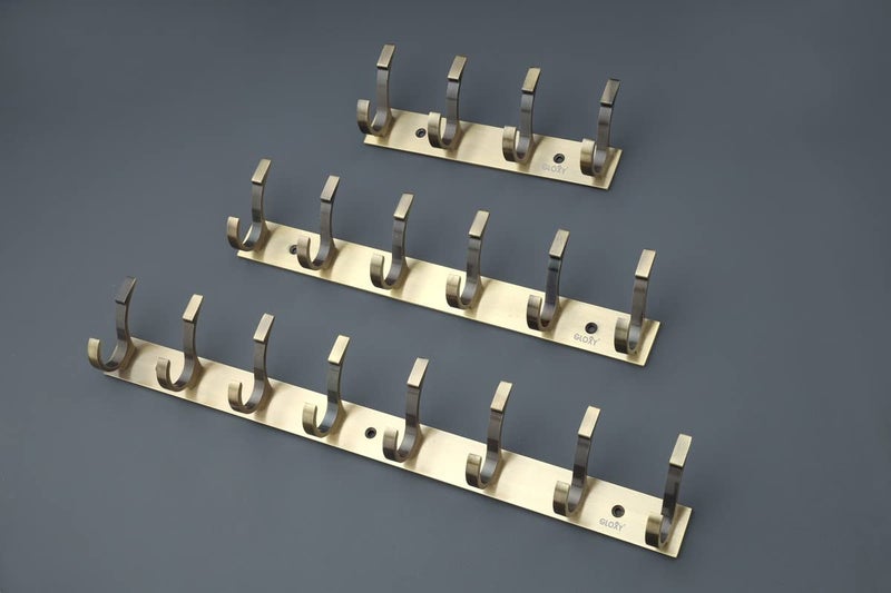 GLOXY GLOXY Stainless Steel Bathroom Accessories 8 Hooks Plate Wall Mount Door Back Hanger Pins for Hanging Cloth Set Shirt Bar Towel Rack Robe Keys 4 Pin khutti Antique Pack of 4 - Image 2