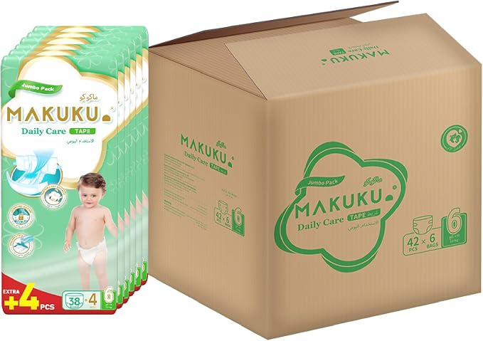 Makuku Daily Care Tape Diapers Jumbo Pack - Size 6 (15+kg) | 18-24 months | 252 Pieces - Image 1