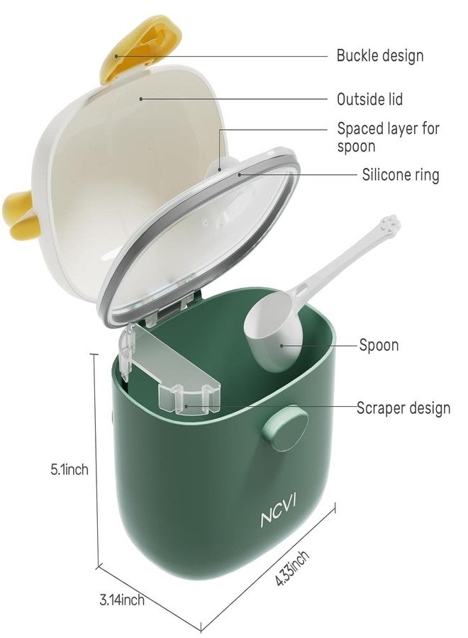 Bebamour Baby Formula Dispenser On The Go, Formula Container to Go, Formula Holder for Travel, Candy Fruit Snack Storage Container with Scoop and Leveller (Green) - Image 2