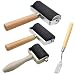 HRJZF 4 Pack Rubber Roller Brayer Rollers with 3 Size for Crafting Brayer Rollers for Printmaking Brayer Tool Paint Brush Ink Applicator Art Craft Oil Painting Tool 14 in24 in4 in 1 Scraper HRJZF - Image 2