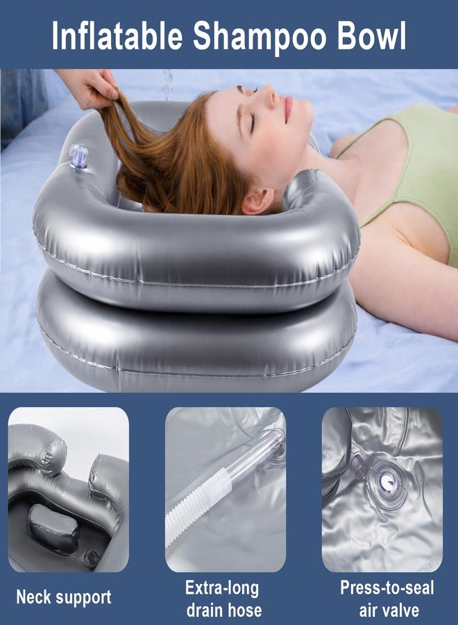 FDFuZhao Inflatable Shampoo Basin, Portable Inflatable Hair Washing Basin for Bedridden&Disabled, Bed Bath Supplies for Elderly,Disabled,Injured - Image 3