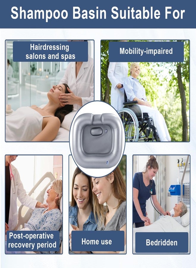 FDFuZhao Inflatable Shampoo Basin, Portable Inflatable Hair Washing Basin for Bedridden&Disabled, Bed Bath Supplies for Elderly,Disabled,Injured - Image 5