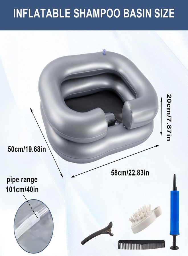 FDFuZhao Inflatable Shampoo Basin, Portable Inflatable Hair Washing Basin for Bedridden&Disabled, Bed Bath Supplies for Elderly,Disabled,Injured - Image 2