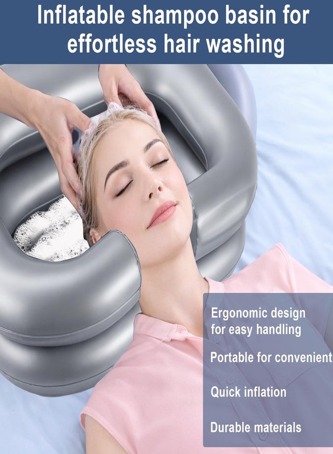 FDFuZhao Inflatable Shampoo Basin, Portable Inflatable Hair Washing Basin for Bedridden&Disabled, Bed Bath Supplies for Elderly,Disabled,Injured - Image 4
