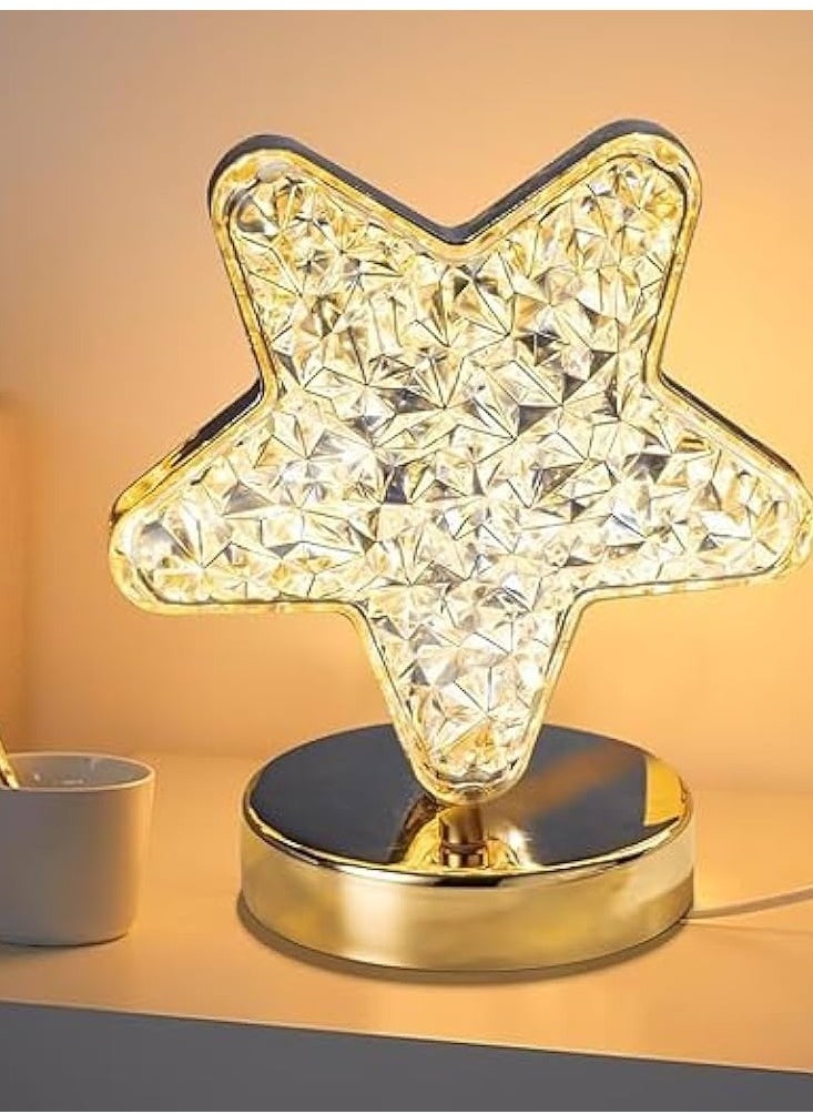 Generic - Table Lamp Star Shaped Crystal Lamp Decorative Table Lamp Mini LED Night Light Touch Sensor Color Change Modes - Image 1