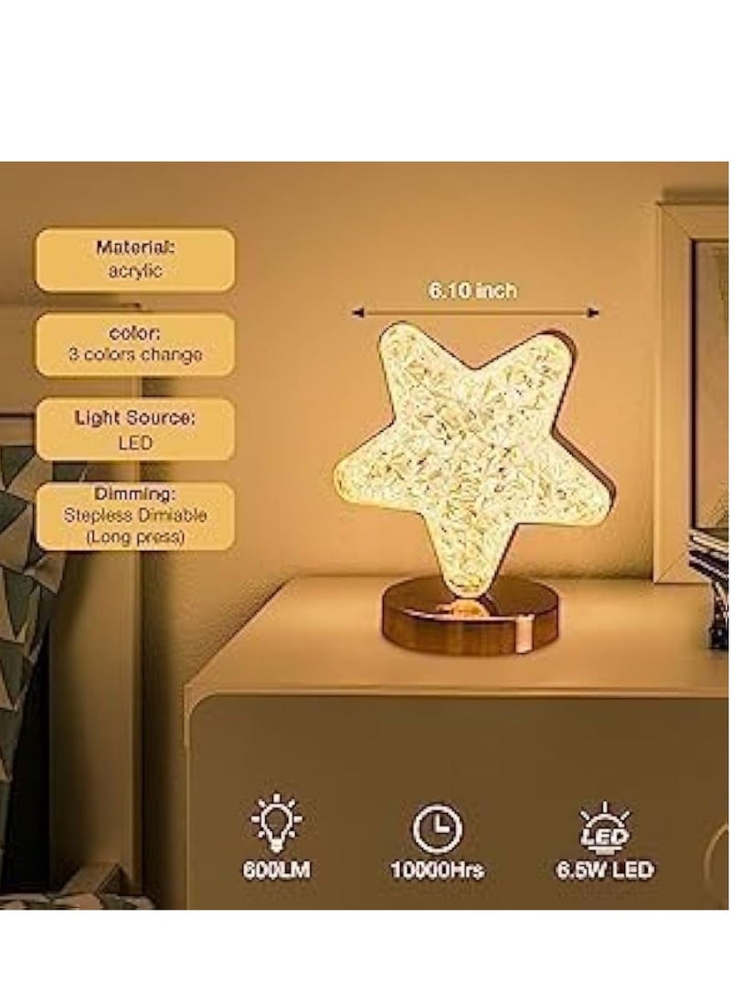 Generic - Table Lamp Star Shaped Crystal Lamp Decorative Table Lamp Mini LED Night Light Touch Sensor Color Change Modes - Image 1