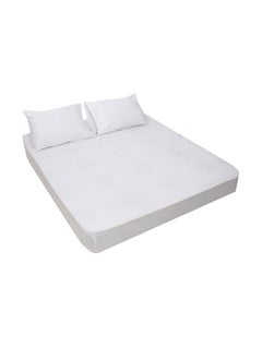 MEHALLA Fitted Sheet Set - Square Sateen  - Single White-100% Egyptian cotton