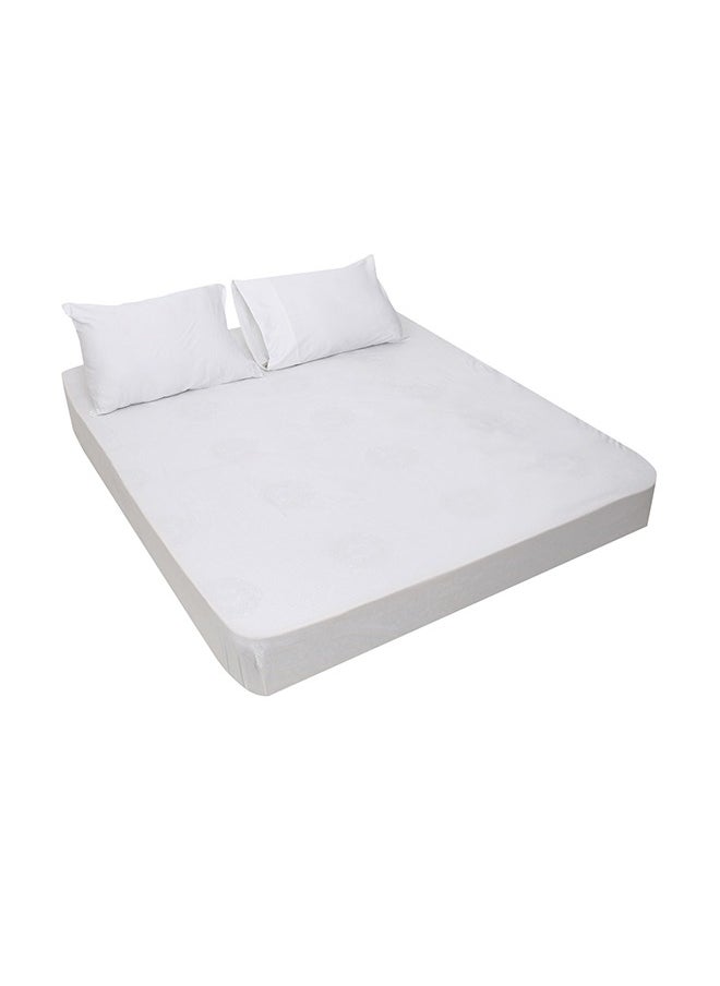 MEHALLA - MEHALLA Fitted Sheet Set - Square Sateen  - Single White-100% Egyptian cotton - Image 1