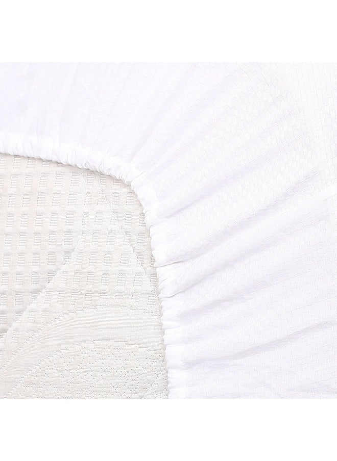 MEHALLA - MEHALLA Fitted Sheet Set - Square Sateen  - Single White-100% Egyptian cotton - Image 1