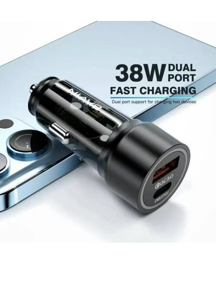 Bavin PC926 Car Charger With18W USB Port And 20W Type-C Port Supports Fast Charging - Image 1