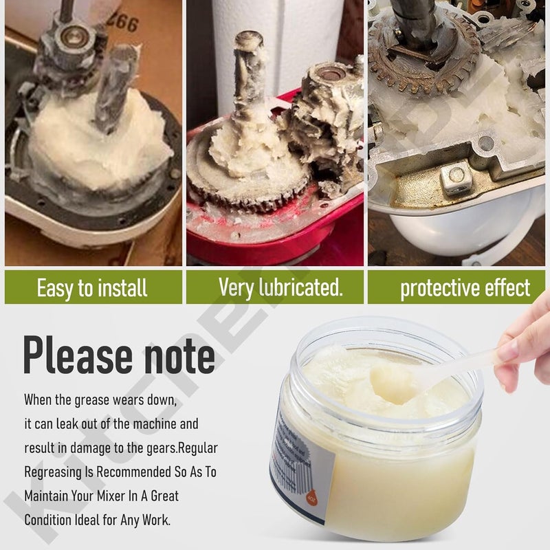 KitchenKipper 4Oz Food Grade Grease for Kitchenaid Stand Mixer with Gasket & Spatula - Image 3