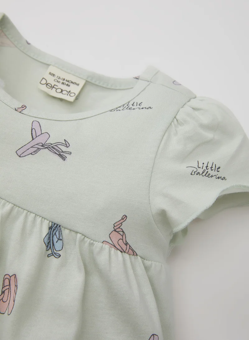 ديفاكتو Ballerina Print Short Sleeve Cotton Pajama Set