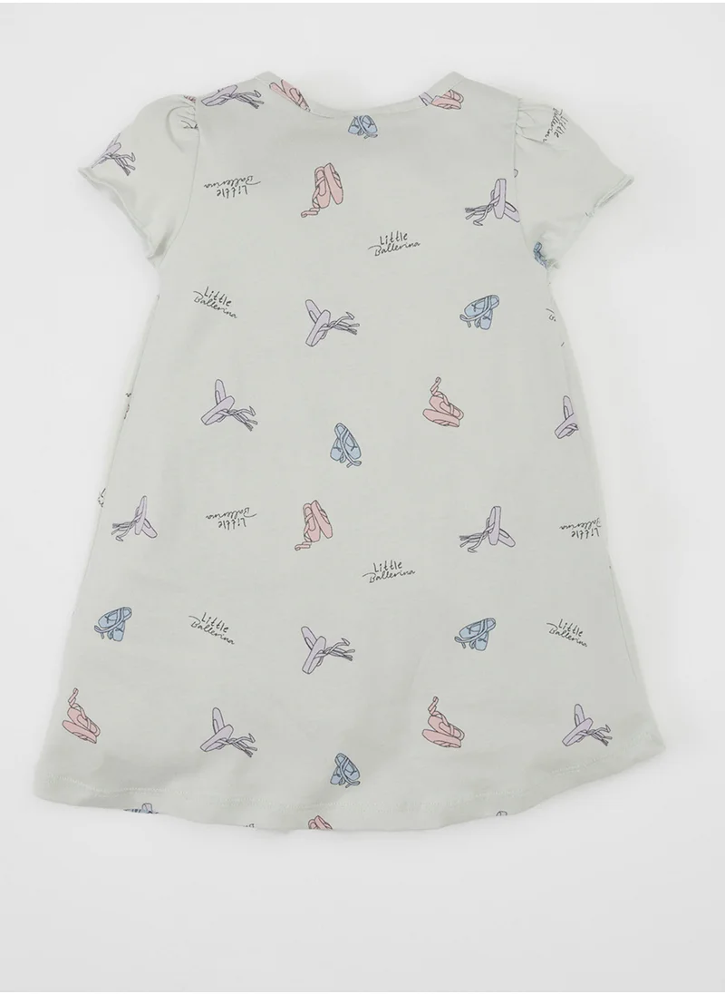 ديفاكتو Ballerina Print Short Sleeve Cotton Pajama Set