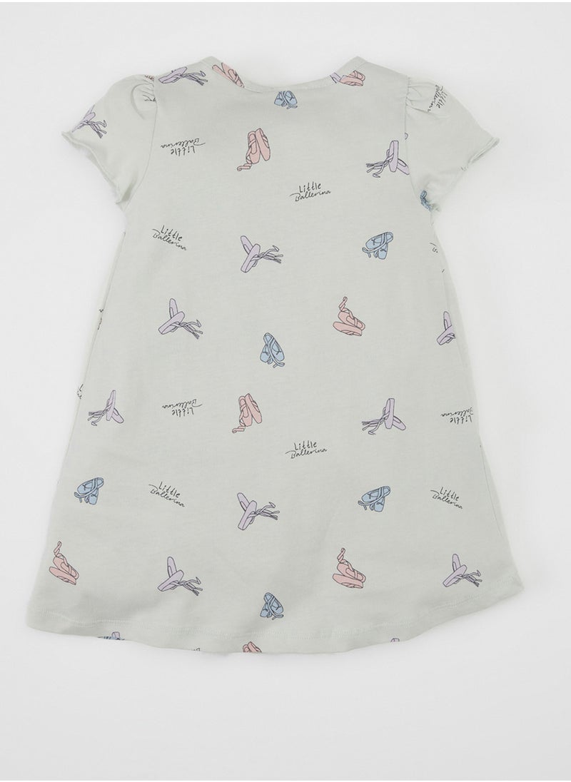 DeFacto Ballerina Print Short Sleeve Cotton Pajama Set  - Image 2