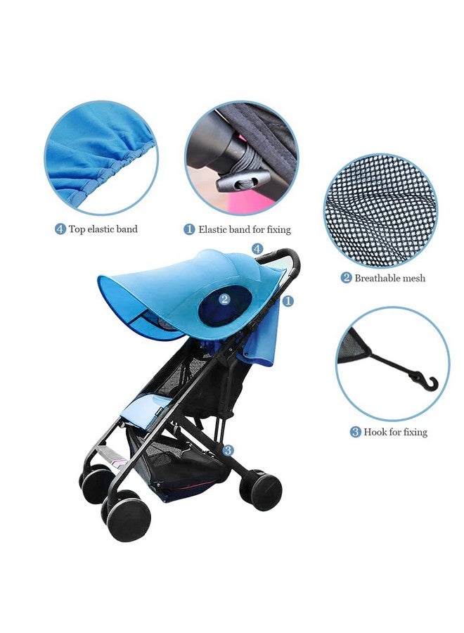 ITODA Baby Stroller Sun Shade Cover Universal Foldable Pushchair Sun Canopy UV Protection Infant Pram Sun Visor for Outdoors Stroll(Only Sun Shade) - Image 3