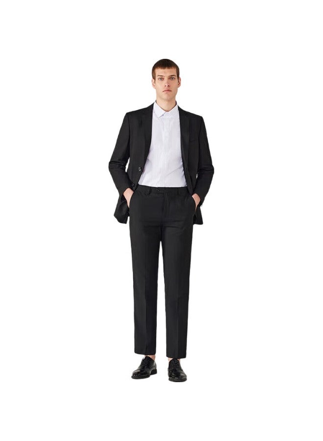 ROMON Suit Set For Men, Small Suit Jacket, Professional Formal Wear, Slim Fit Casual Groomsman Suit, Black 6Xl - Image 2