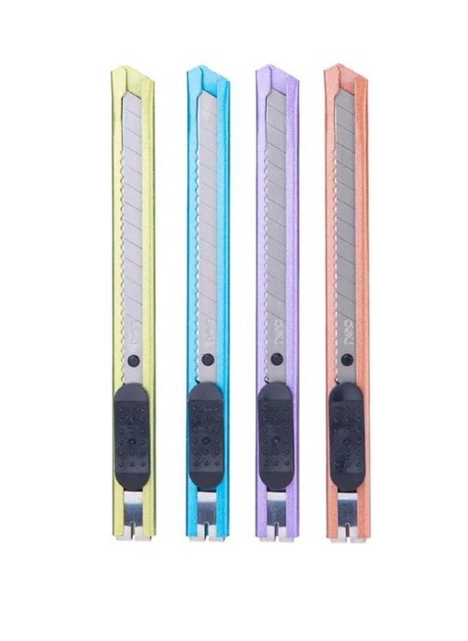 Deli Deli 4-pieces E2066 Paper Cutter with 13 Snap off Blades, Assorted  - Image 1