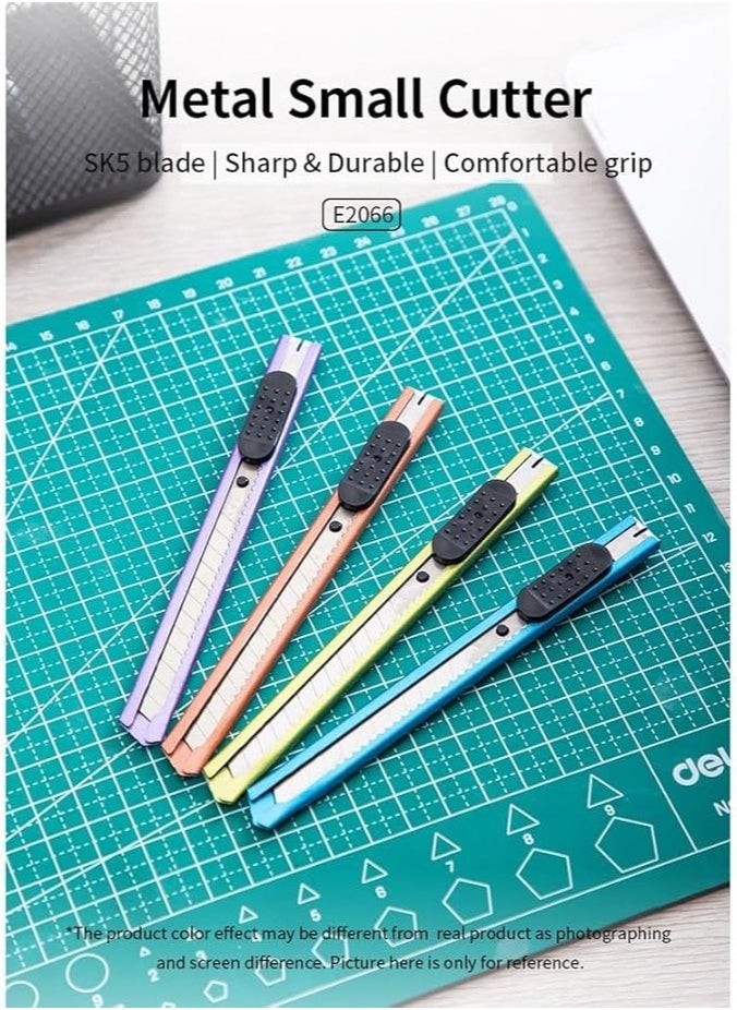Deli Deli 4-pieces E2066 Paper Cutter with 13 Snap off Blades, Assorted  - Image 2