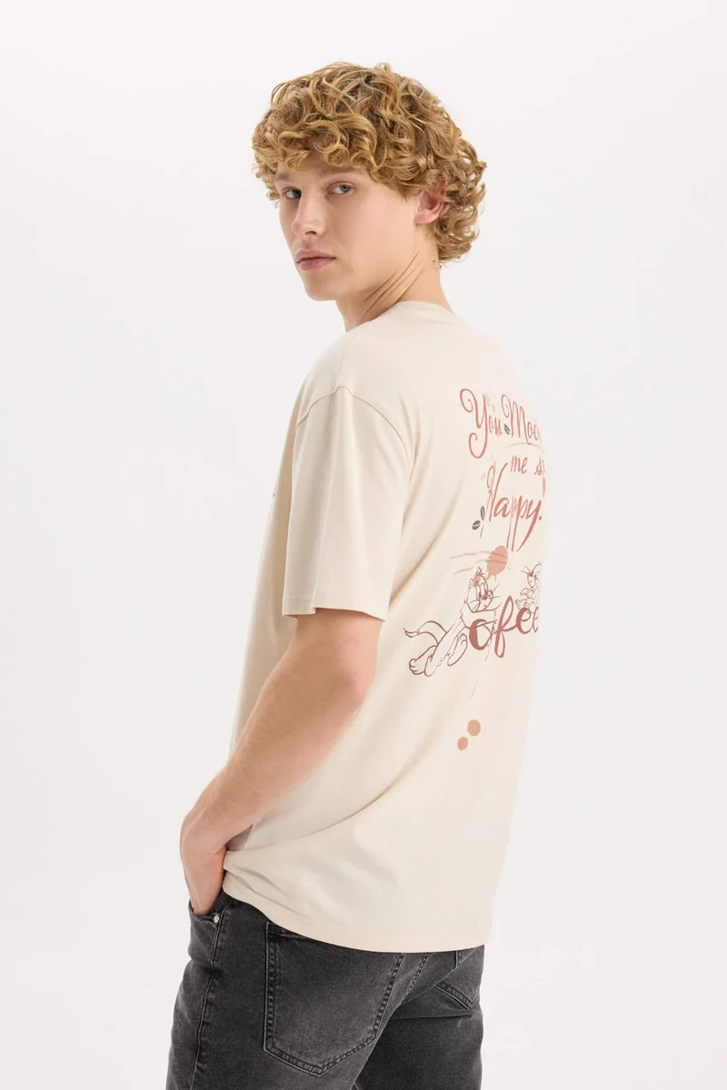 ديفاكتو Tom &amp; Jerry Licensed Regular Fit Crew Neck Printed Short Sleeve T-Shirt