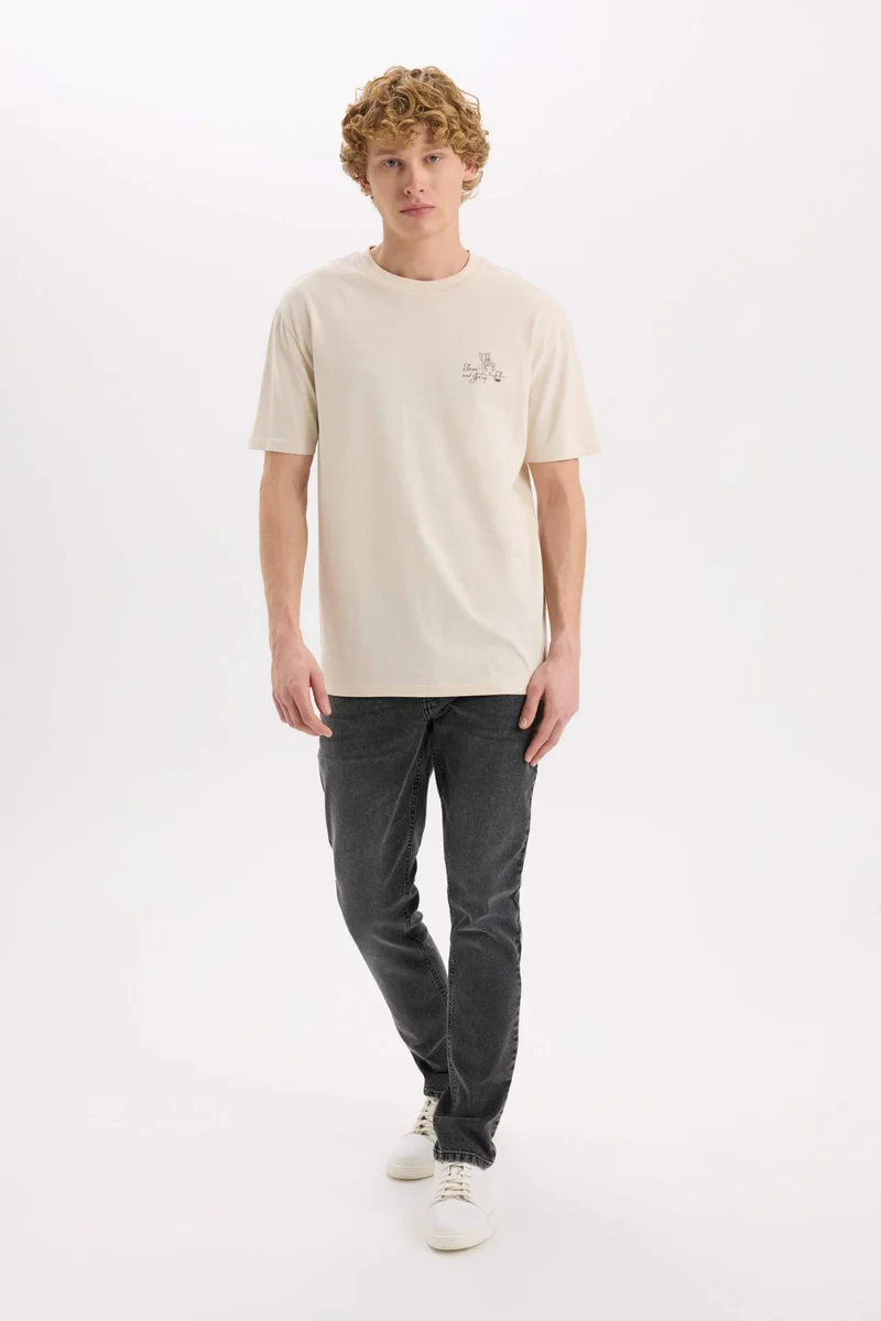 ديفاكتو Tom &amp; Jerry Licensed Regular Fit Crew Neck Printed Short Sleeve T-Shirt