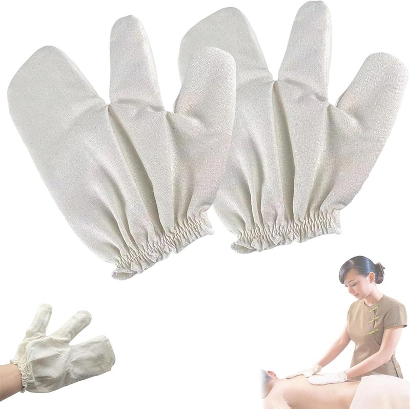 2PCS Garshana Gloves Raw Silk Exfoliating Gloves for Massage and Skin Care Silk Gloves for Dry Brushing and Relaxation