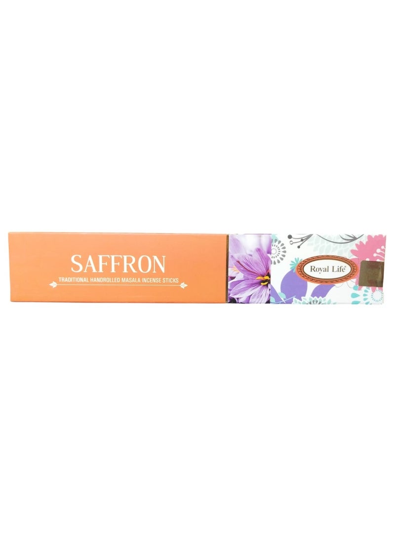 PRADHAN - Saffron Traditional Handrolled Masala Incense Sticks - 15 GM - Image 1