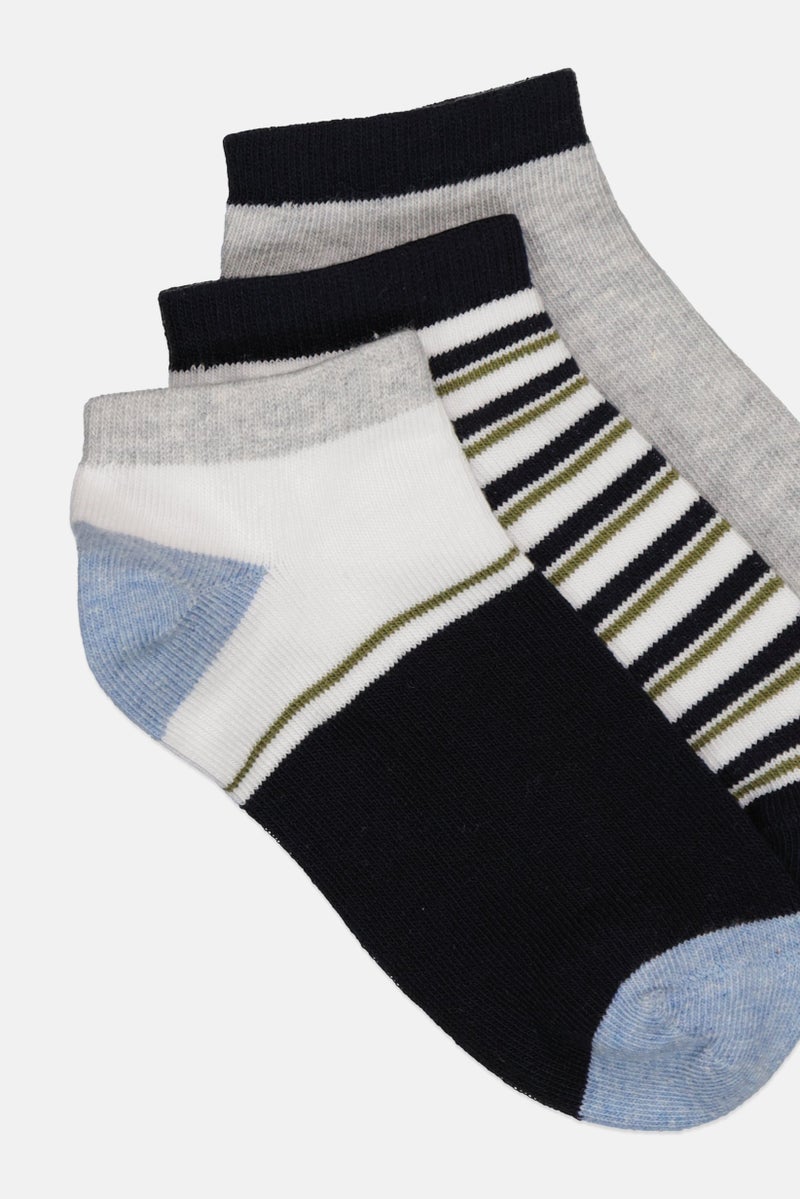 Joe Boxer جوارب كاحل للأولاد 5 أزواج مخططة، متعددة الألوان - Image 3