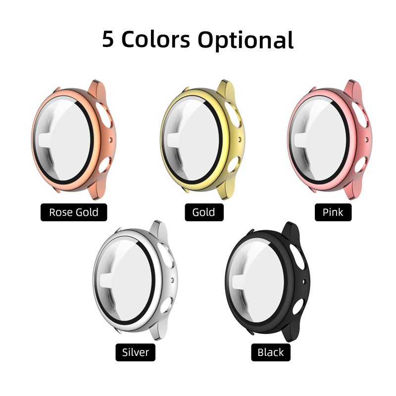 Galaxy Watch Case Black: Ultra-thin Precise Fit 9H HD Tempered Glass Protector - Shockproof Scratch Resistant Durable Plating PC Cover for Samsung Galaxy Watch Active 2 - Image 2