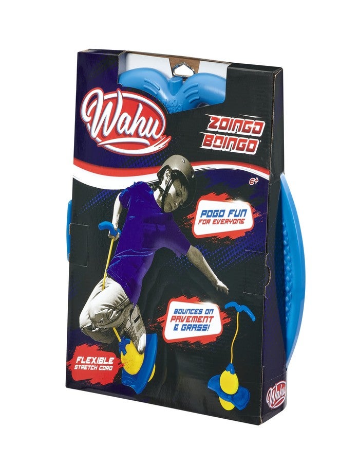 واهو كرة القفز Wahu Zoingo Boingo Freestyle Pogo Ball بمقبض ووسادة للقدم، نطاطة مرنة للأطفال من عمر 6 سنوات فما فوق، ترتد على الرصيف والعشب، أزرق/أصفر - Image 5