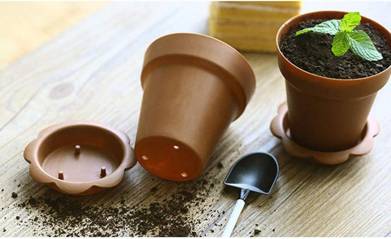 Healthcom 50 Packs 180ml Ice Cream Dessert Cup with Lids and Spoons 50 Sets Flower Pot Cups Mousse Cake Cups Salad Cup Dessert Bowls Jelly Pudding Yogurt Cup Snack Bowls Container for Party Wedding - Image 5