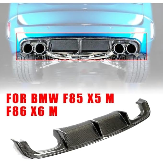 AUSMILA Carbon Fiber Rear Bumper Diffuser Lip Spoiler Cover For BMW F85 X5 M X5M F86 X6 M X6M 2015-2019 - Image 3
