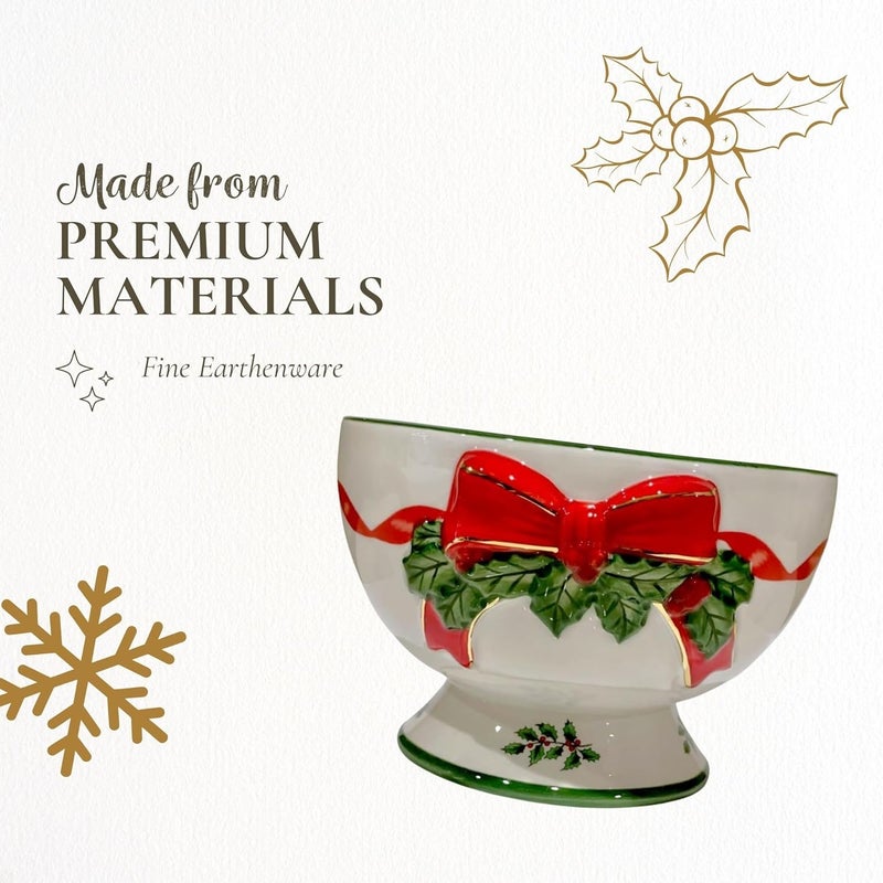 Spode Christmas Tree 6-Inch Ribbon Nut Bowl - Decorative Serving Bowl for Candies, Nuts, Desserts - Ideal for Holiday Entertaining & Festive Table Decor - Earthenware with Iconic Christmas Tree Design - Image 4