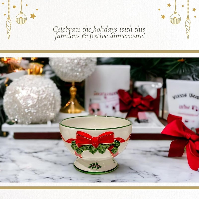 Spode Christmas Tree 6-Inch Ribbon Nut Bowl - Decorative Serving Bowl for Candies, Nuts, Desserts - Ideal for Holiday Entertaining & Festive Table Decor - Earthenware with Iconic Christmas Tree Design - Image 5