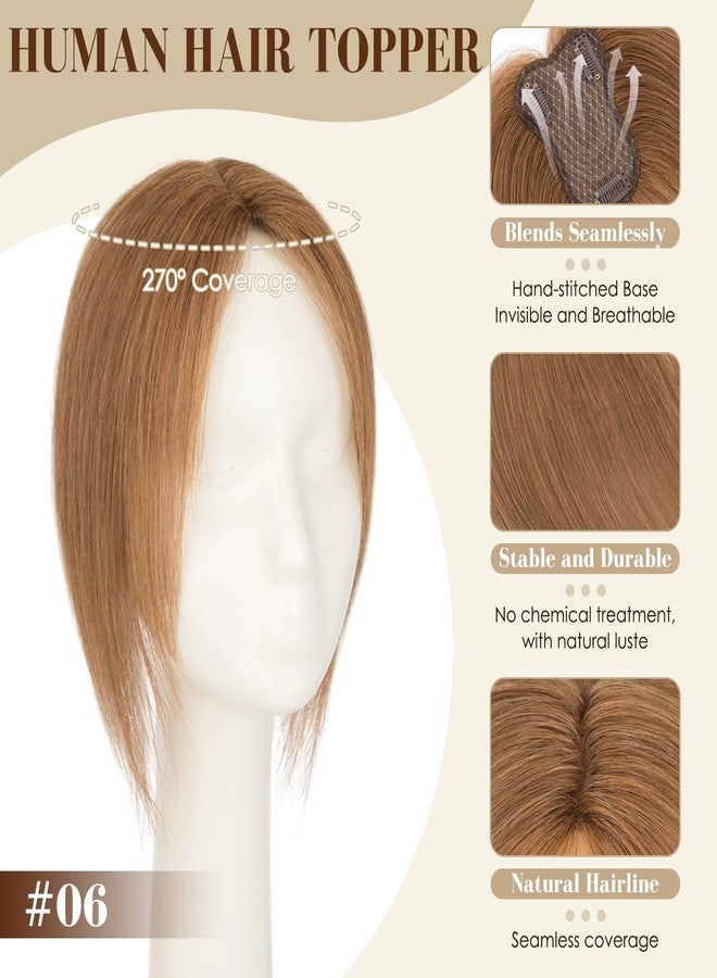 S-noilite Hair Toppers for Women Real Human Hair,10Inch 8X11CM Lace Base Clip in Topper Human Hair Topper no Bangs Hairpieces for Women Daily Wear Honey Blonde - Image 3