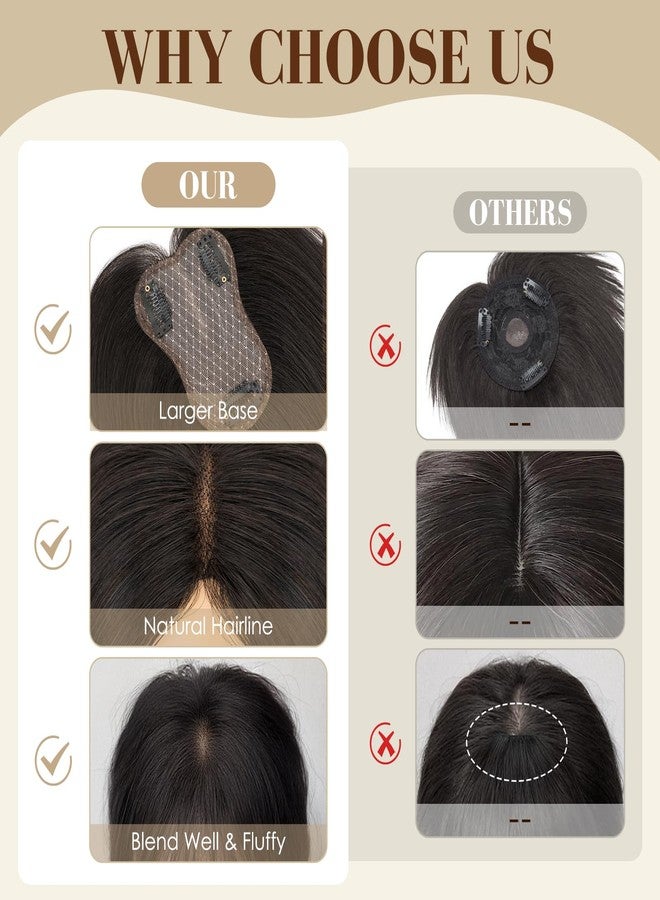 S-noilite Hair Toppers for Women Real Human Hair,10Inch 8X11CM Lace Base Clip in Topper Human Hair Topper no Bangs Hairpieces for Women Daily Wear Honey Blonde - Image 5