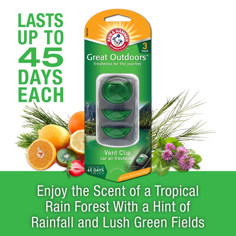 Arm & Hammer AH8203GO Great Outdoor Freshness Vent Clip for Car Air Freshener 4 Pack of 3 Piece in Each - Image 5