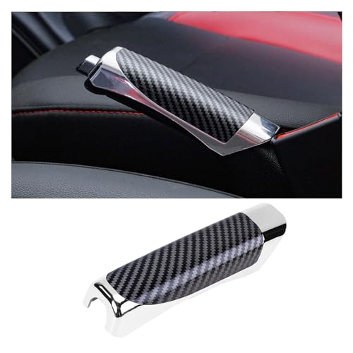 Augeny Car Handbrake Cover ABS Parking Handbrake Decorative Cap with Comfortable Grip Auto Handbrake Grip Cover Universal Vehicle Interior Decor Accessories for Most Cars Carbon Fiber - Image 1