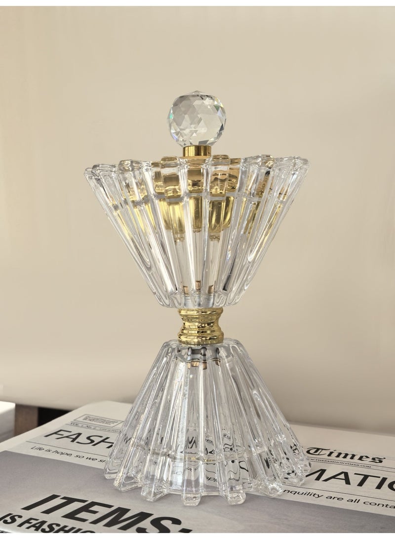 مبخرة كريستال فاخرة – مبخره بخور عربية باللون الذهبي لتبخير العود والبخور، مناسبة للمنزل وهدية أنيقة - Image 4