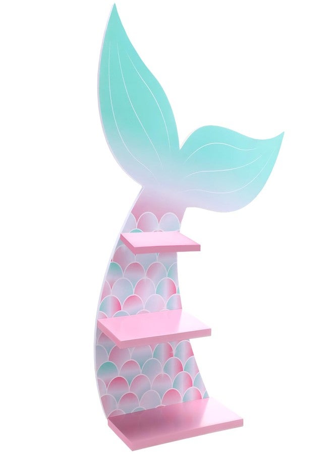 Bencailor Wall Decor Shelf Bedroom Hanging Shelf Wall Mounted Shelf Wooden Floating Shelves Bathroom Decor for Girls Bedroom Nursery Gift (Cute Mermaid) - Image 1