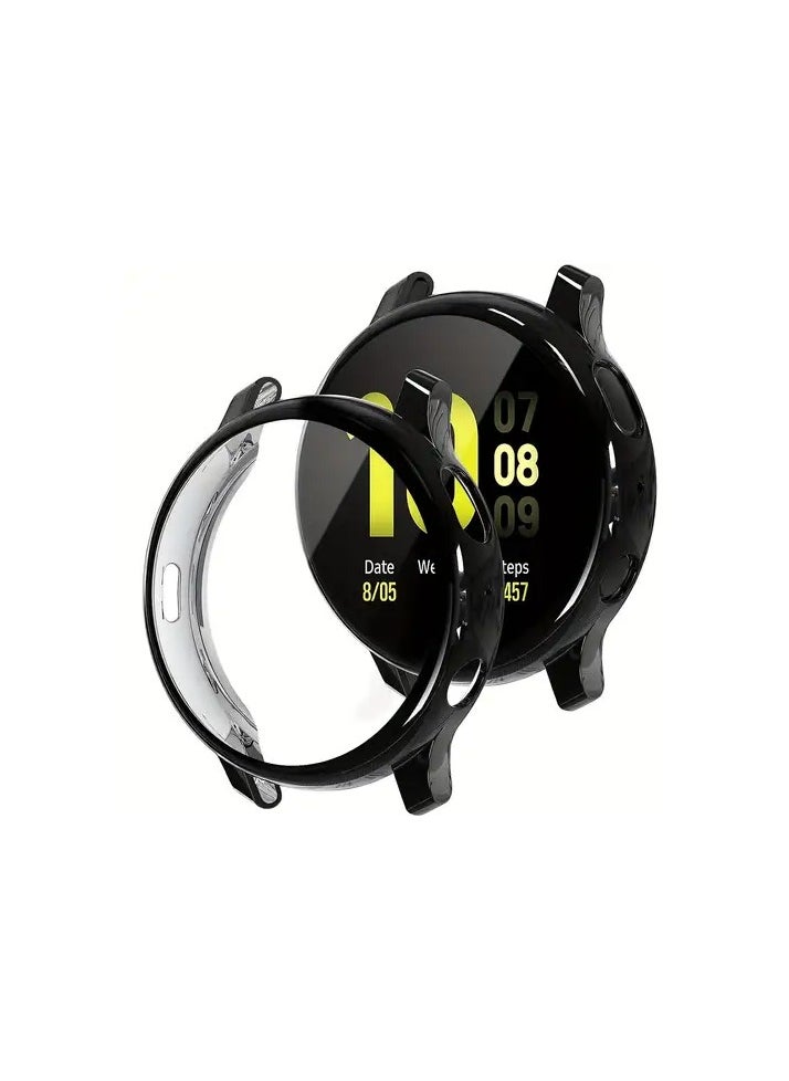 Generic - compatible with Samsung Galaxy Watch Active 2 44mm Screen Protector Case, Plated Soft TPU Case Full Coverage Screen Protective Cover Bumper Shell for Galaxy Active 2 44mm Smart Watch (Black) - Image 1