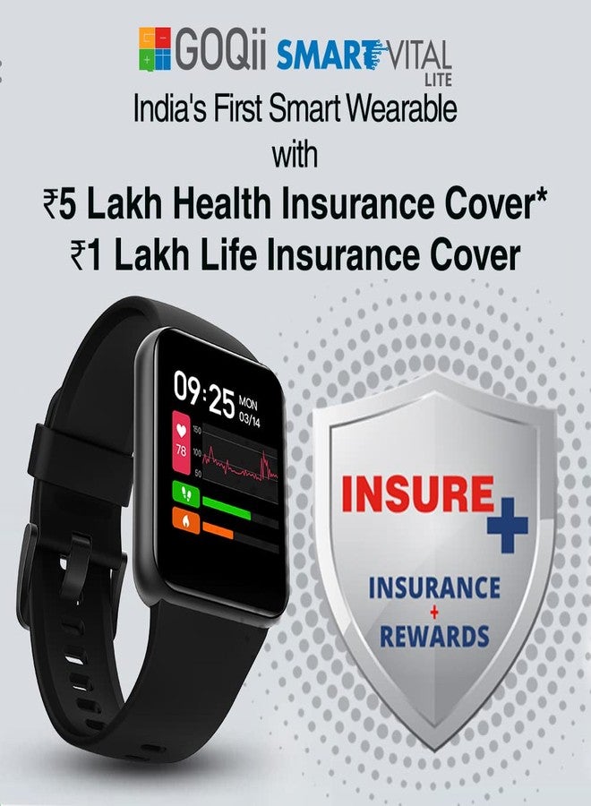 GOQii Insure+ 5 lakhs Health Insurance with Smart Vital Lite (Black) and 3 Months Personal Coaching - Image 2