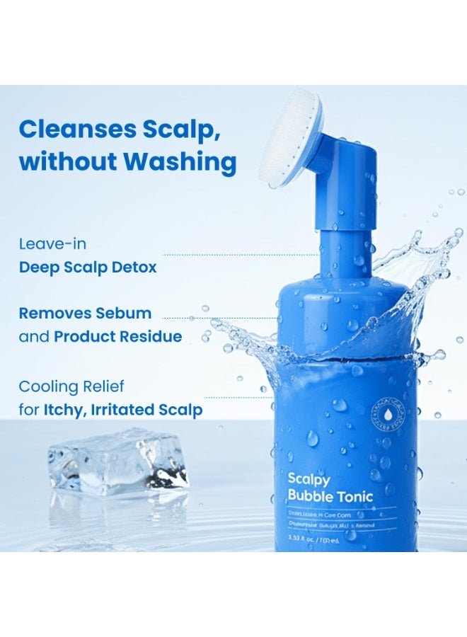 Seapuri تونك الفقاعات | مقشر فروة الرأس بدون شطف للرؤوس الدهنية، المتعرقة، أو الحاكة | يزيل التراكمات والعرق بدون بقايا | راحة تبريد مع المنثول وحمض الساليسيليك | ديتوكس العناية بالشعر الكوري - Image 3